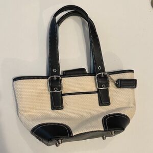 Coach Black and Cream Shoulder Bag